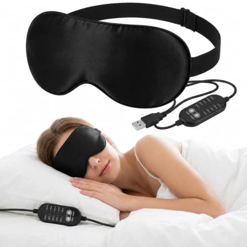 Heated Eye Mask, Electric USB Silk Eye Compress for Dry Eyes, Blepharitis