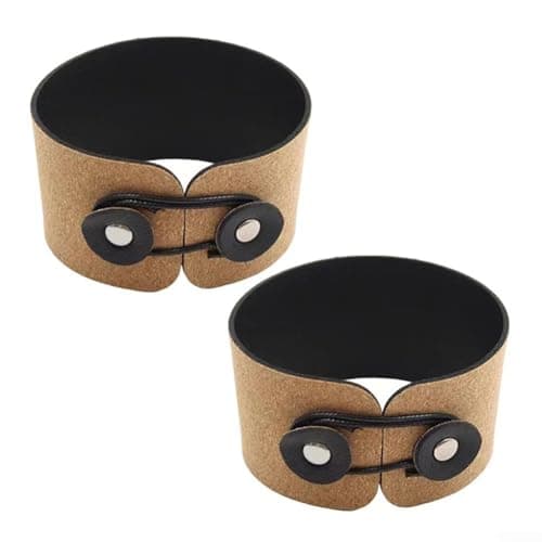 HOHOVYVY Travel friendly Coffee Cup Sleeves with Cork and PU Leather, Pack of 2 (brown) — view 4