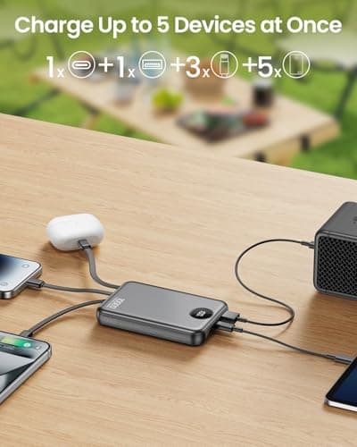 Power Bank 10000mAh with 4 Built-in Cables Portable Charger Fast Charging — view 5
