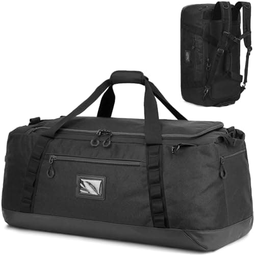 TUGUAN 100L Extra Large Duffle Bag for Travel Heavy Duty Duffel Holdall Backpack with Back Straps 30'' XL Big Weekend Overnight Bag for Camping Gym Sports Equipment Gear for Men Women, Black