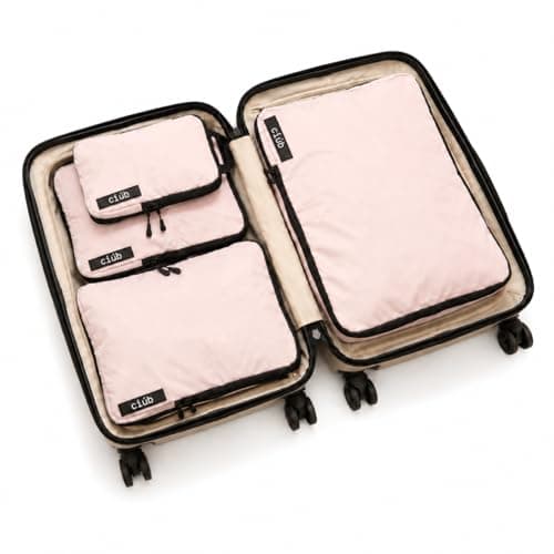 ciúb Compression Packing Cubes 4 Set Premium Double Zip, Fit 40% More in Your Luggage, Carry-On & Backpack, Lightweight Water Resistant Travel Accessories, Compressible Suitcase Organiser Bags (Pink)