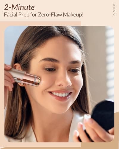Facial Hair Remover for Women Face: Painless Rechargeable Electric Hair Removal Device for Upper Lips/Chin/Peach Fuzz- USB Portable/Travel (Gold) — view 4
