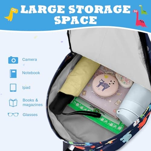 Aucuu Kids Backpack, Dinosaur School Backpack, Boys Girls Toddler Primary School Bag, Waterproof Nylon Rucksack, Casual Daypack, Book Bag for Campus Outdoor Travel Sports — view 3