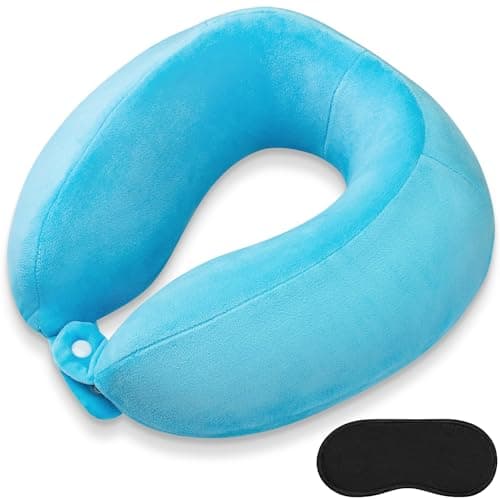 FEUFOAM Travel Pillow Adjustable Memory Foam Comfort Neck Support Pillow for Sleeping Traveling
