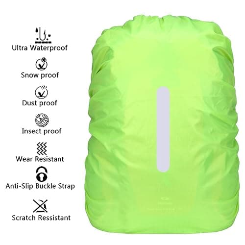 XPEX Pack of 1 Rain Cover Backpack, Rain Cover for Backpacks with Reflective Strips, Backpack Protective Cover, Waterproof, Reflective Backpack Rain Cover with 1 Storage Bag (10-50 L) — view 4