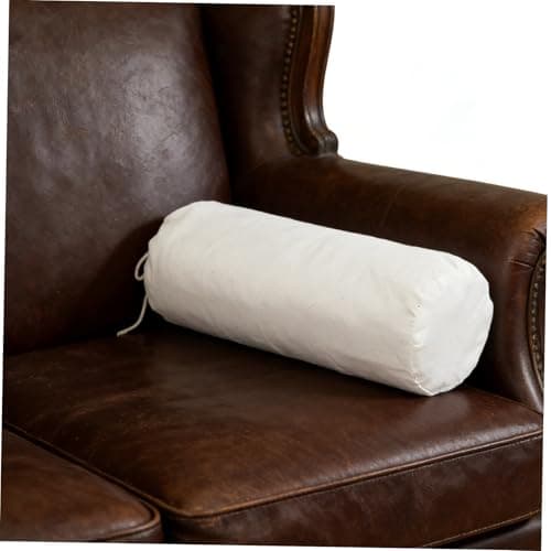 VILLCASE 4pcs White Neck Roll Pillow Case with Drawstring, Soft Cylindrical Bolster Pillowcase, Decorative and Versatile for Living Room Couch and Home — view 5