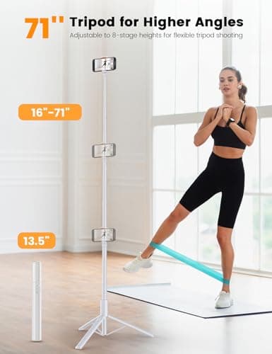 ANXRE 71"/180cm Phone Tripod for Phone＆Camera,NT79 Extendable Selfie Stick — view 2