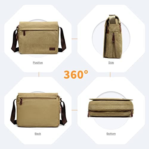 Kono Messenger Bags for Men, Medium Man Bag with Multiple Pockets — view 3