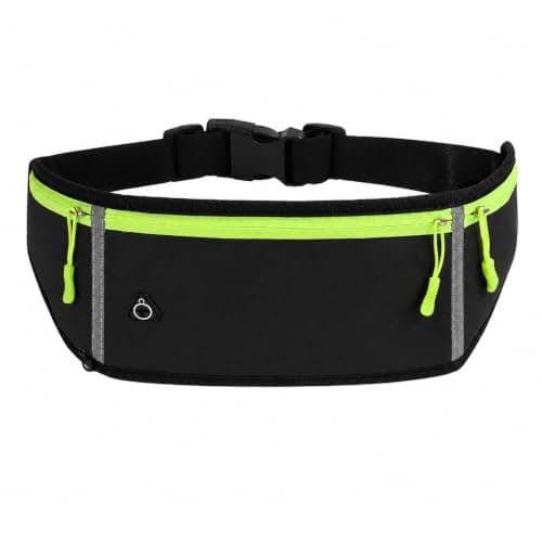 ZEMINRI Running Belt Adjustable Elastic Strap Waterproof Bumbags (Black)