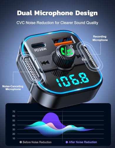 Glangeh 2026 Upgraded Bluetooth 5.3 Car Adapter【PD 36W+QC3.0 18W】 — view 4