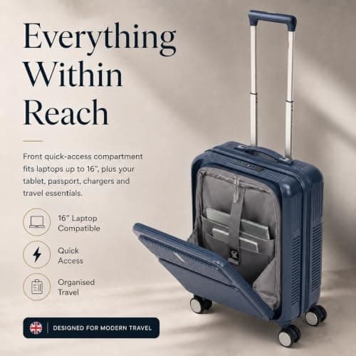 Aerolite 55x40x20 Expandable Cabin Suitcase with Front Laptop Compartment — view 2