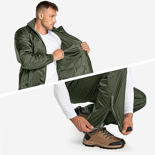 33,000ft Men's Waterproof Rainsuit Packable Rain Set with Reflective Strips — view 4