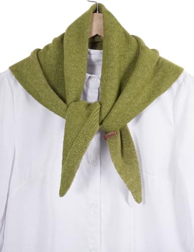 Vijamiy Wool Blend Triangle Scarf for Women, One Size, Green — view 2