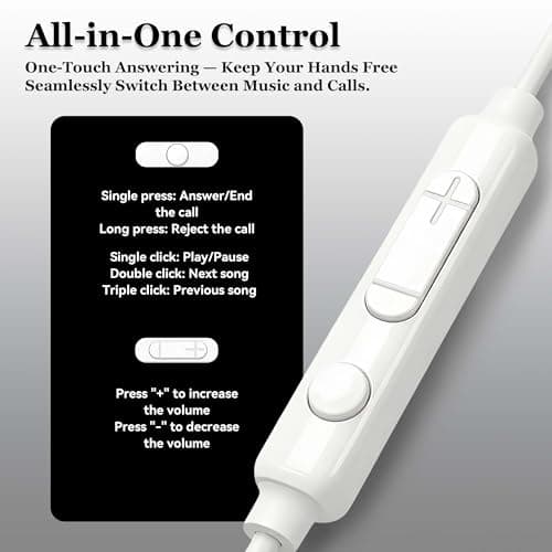 MAS CARNEY Wired Earphones for iPhone & Laptop, Passive Noise Isolation — view 3