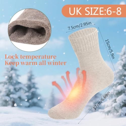 Xialvyu 5 Pairs Crew Thermal Socks for Women Men Multicolor — view 2