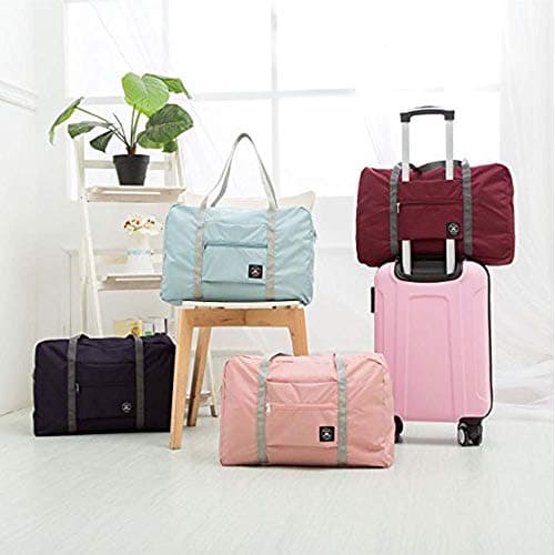 (2 Pack) Foldable Travel Duffel Bag, Waterproof Airlines Carry On Luggage Bag, Lightweight Travel Luggage Bag for Sports, Gym, Vacation (Light Blue,Dark Blue) — view 6