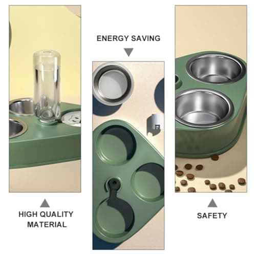 Green Automatic Cat Water Bowl Feeding Set with 500ml Bottle — view 3