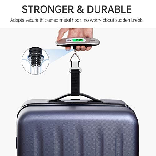 FREETOO Luggage Scale with Tare Function 110 Lb/ 50Kg Capacity, Silver — view 4
