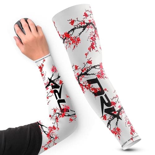 NRV Gaming Compression Sleeve (Sakura Edition) – Enhanced eSports Performance with Japanese Style – Developed by Pros – Durable, Breathable, and Frictionless, red, XL