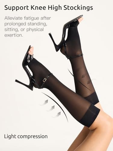 Yilanmy 3 Pairs Knee High Pop Socks Sheer Toeless Compression Socks — view 6