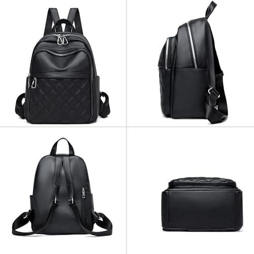 Suweir Women's Rucksack Vegan Leather Anti-Theft Quilted Ladies Daypack — view 6