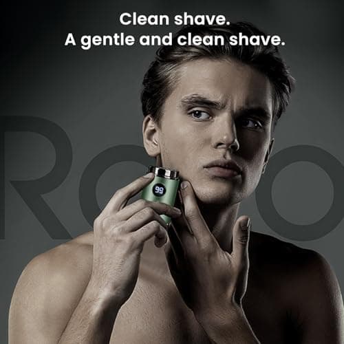 Wet Dry Use Mini Shaver for Men, USB Wireless Shaving Beard Trimmer, Washable Electric Shaver, Rechargeable Portable Razor (Green) — view 4