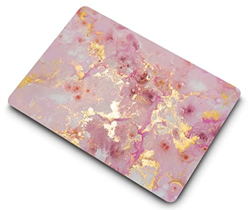 Laptop Cover Compatible with New MacBook Air 13 inch with Retina Display Touch ID Model M1 A2337 A2179 A1932 Released in 2020 2019 2018, Protective Hard Shell Case & Keyboard Cover, Pink Gold — view 5