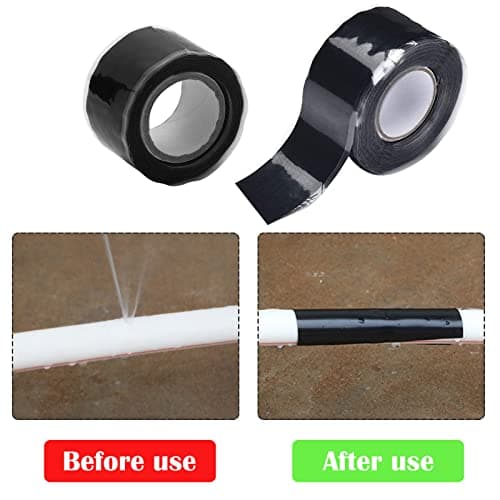2Pcs Multi-purpose Repair Sealing Insulation Tape Silicone Waterproof Tape Rubber Tape Pipe Water Hose Leakage Sealing for Emergency Pipe Plumbing Repair Electrical Wire Wrap Water Hose Leak — view 3