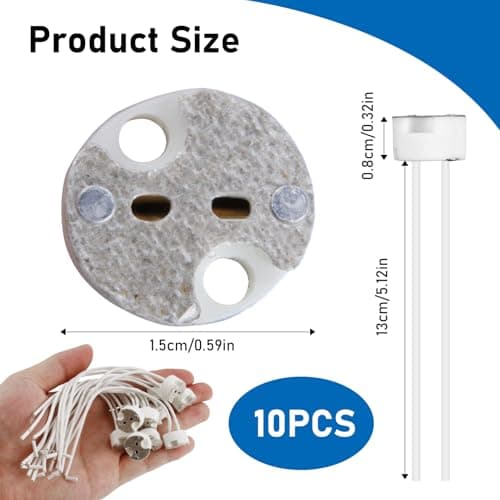 10 Pack MR16 GU5.3 G4 G6.35 GU4 Lamp Sockets for LED & Halogen Bulbs, Ceramic Base Light Socket Holders for LED and Halogen Bulbs Heat Resistant Wires Low Voltage Bulb Holder Fittings — view 2