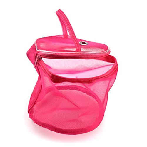 VILLFUL Knitting Yarn Storage Bag Portable Wool Mesh Organizer Tote with Zipper for Travel Sewing Craft Supplies 5.5X5.1X5.1 Inch — view 6