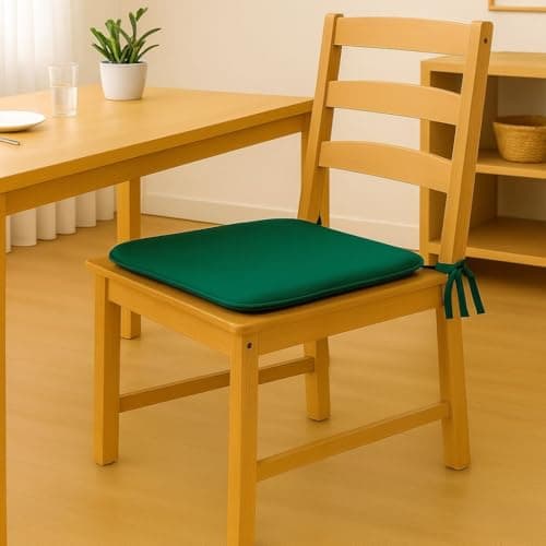 L S U Multi Pack Comfortable Seat Pads for Dining Chair Kitchen Garden with Tie on indoor Outdoor Foam Cushions (6, Green) — view 5