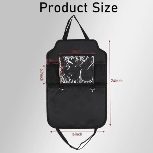 BOFYTR Car Seat Organiser, Back Seat Storage with Zipper, 41 x 61 cm — view 2