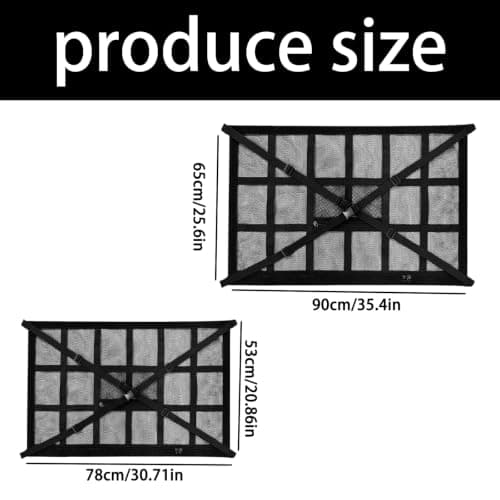 Zippered Car Roof Storage Net Organizer with Mesh, Beige C — view 3