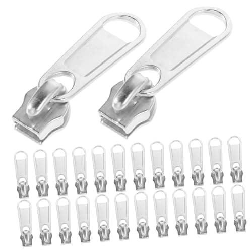 YOSADIER 50pcs Metal Zipper Pulls Luggage Repair Kit for Bags Backpacks Travel School Office Heavy Duty Sliders Zipper Head Replacement