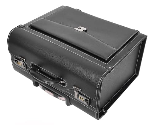 Four Wheeled Pilot Case Faux Leather Lightweight Cabin Bag Commander (Black) — view 5