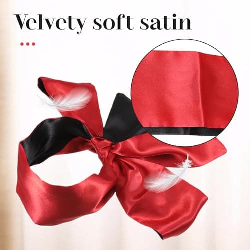 DHFUCNKO 3 Pcs Silk Satin Blindfold and Leather Riding Crop — view 4
