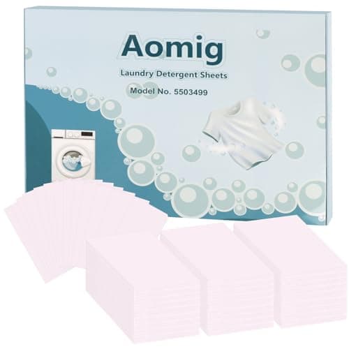 Aomig Laundry Detergent Sheets, 180 Sheets Ultra Concentrated Laundry Detergent Sheet, Deep Stain Removal Laundry Detergent Strips, Eco-friendly Strip Laundry Soap Sheet for Home Travel-Lavender Scent