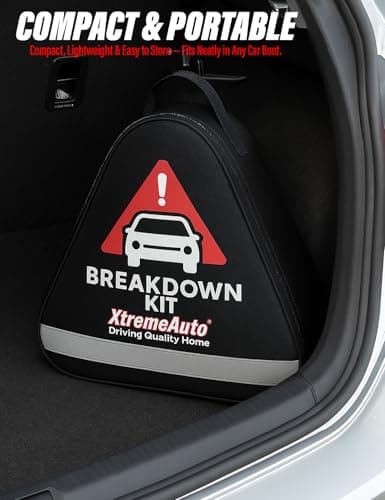 Xtremeauto Car Breakdown Emergency Kit – Roadside Car Safety Kit with Warning Triangle, Hi-Vis Vest, Tow Rope, Jumper Leads, First Aid Kit & Storage Case – Essential Car Kit for UK & Europe — view 6