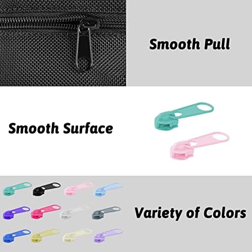 DOITEM 72Pcs Zipper Repair Kit Zipper Replacement 5# Zip Pull Rescue Kit for Clothing Jackets Purses Luggage Backpacks (12 Colors) — view 3