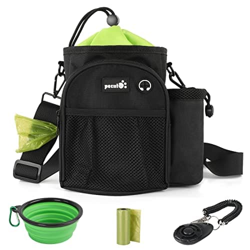 pecute XL Dog Treat Pouch with Water Bottle Holder,Multiple Pockets