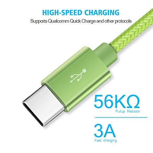 SLTX UK 3 Pin Plug USB Mains Charger Adapter, 1AMP 1000mAh Travel USB Charger +Type C USB Cable 1M,Triple Braided Nylon USB-C Charger Compatible for Galaxy S9/S8+/S8, Note 8, Sony XZ, Nintendo Switch — view 6
