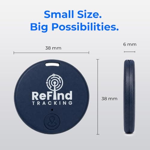 ReFind R2 Smart Tracker for Android and iPhone. Mini GPS Tag Bluetooth 5.0 Key Finder. Samsung AirTag Alternative for Keys, Pets, Wallets and Luggage (Navy Blue) — view 2