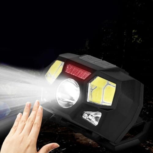 WESIEVYA 2pcs USB Rechargeable Motion Sensor Headlamp with Xpe Cob LEDs — view 6