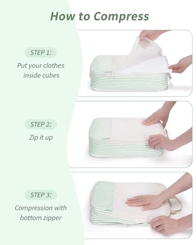 Narwey 6 Set Compression Packing Cubes for Suitcases, Travel Storage Bags — view 4