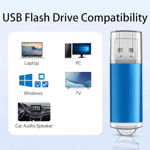 jiqichimao 5 Pack 8GB Blue Plastic USB Flash Drive, USB 2.0 usb drive — view 3