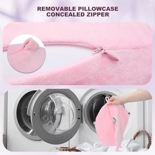 Cirorld Inflatable Travel Pillow, Blow up Neck Pillow for Travel, Lightweight Inflatable Travel Pillow for Airplane with Eye Mask and Earplugs—Travel Essentials for Flying, Pink — view 4