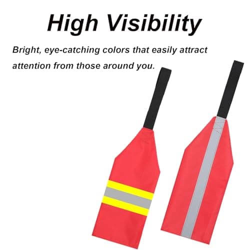 Horizontal Reflective Strip 2 Pack Safety Travel Flag, Reflective Warning Flags for Reflective Kayak Waterproof Accessories Visibility Sign Kit for Kayak Boat Truck Cars — view 5