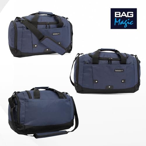 Small Sports Holdall 22L – 45x25x20cm Cabin Size Gym Bag, Travel Duffle Bag with Shoulder Strap – Lightweight Hand Luggage Underseat Bag - Black — view 6