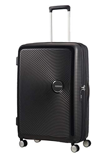 American Tourister Soundbox - Hard Shell Suitcase 77 cm Large - Trolley Suitcase with 4 Wheels, TSA Lock, Expandable & Light - 97/110 L - Black (Bass Black) — view 3
