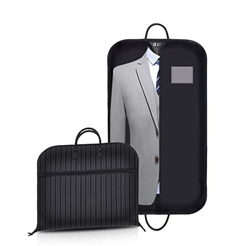 VISOOM Suit Bag for Men Storage, 100cm x 60cm Oxford Garment Bag, Waterproof Dust-proof Hanging Suit Carrier Cover Bags for Travel Clothes Dress, Black